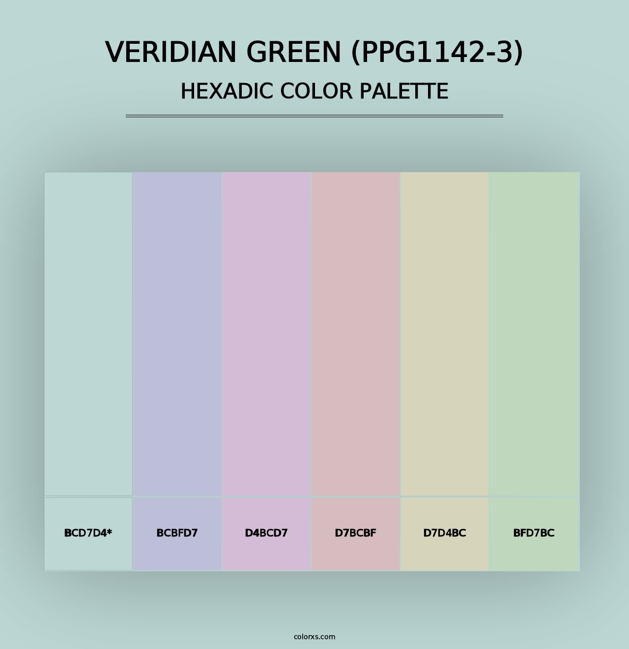 Veridian Green (PPG1142-3) - Hexadic Color Palette