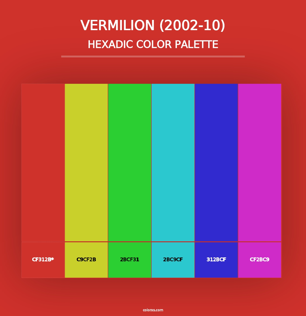 Vermilion (2002-10) - Hexadic Color Palette