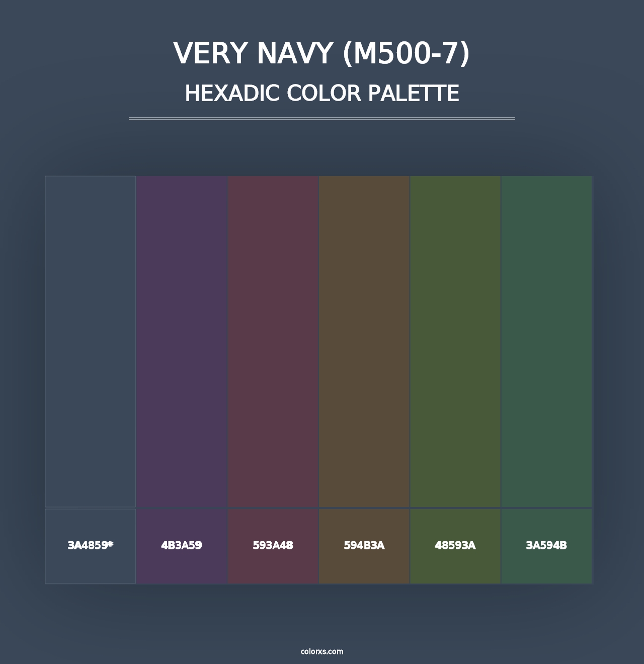 Very Navy (M500-7) - Hexadic Color Palette