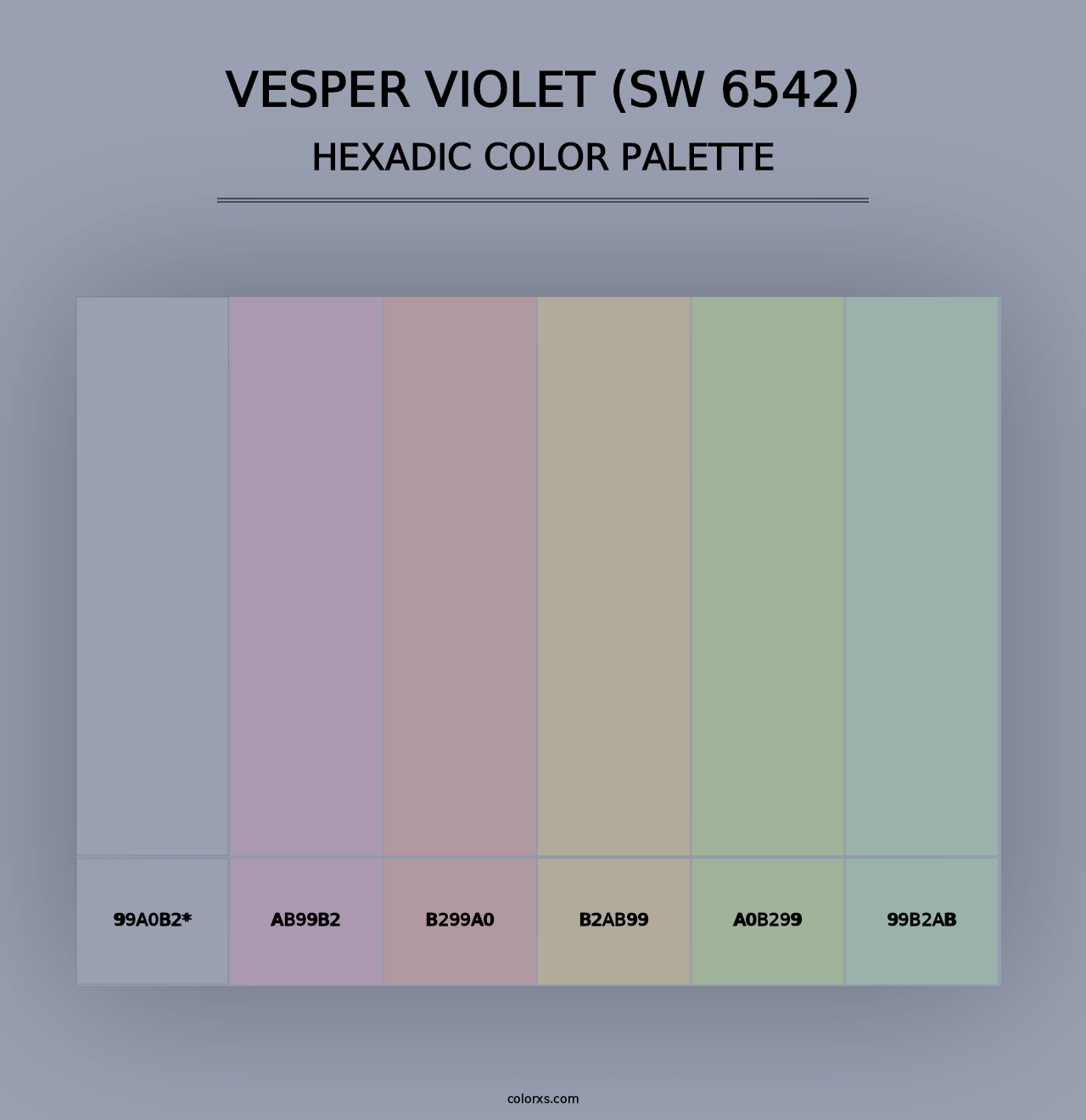 Vesper Violet (SW 6542) - Hexadic Color Palette