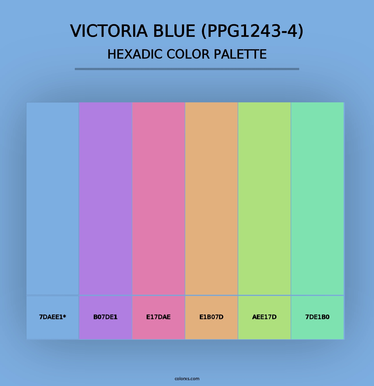 Victoria Blue (PPG1243-4) - Hexadic Color Palette