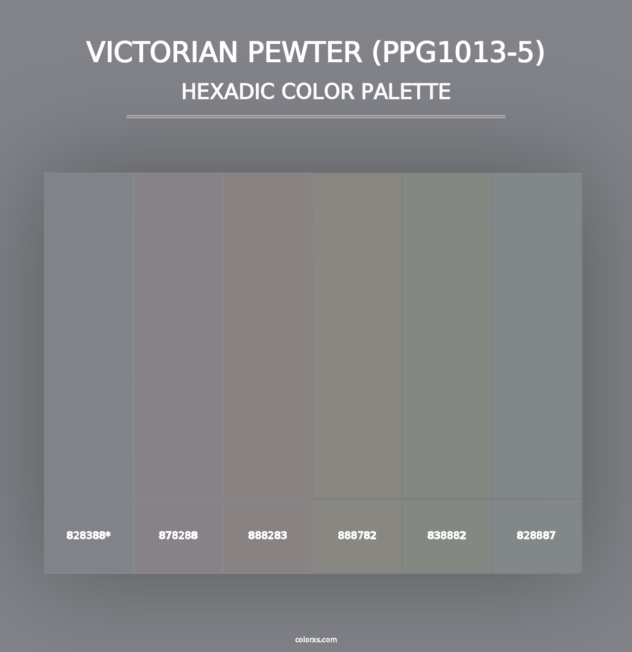 Victorian Pewter (PPG1013-5) - Hexadic Color Palette