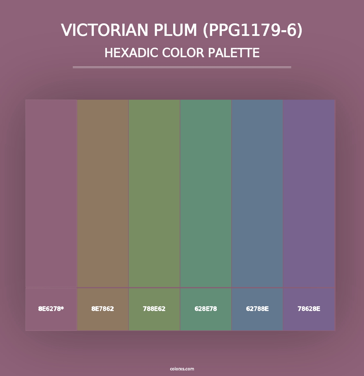 Victorian Plum (PPG1179-6) - Hexadic Color Palette