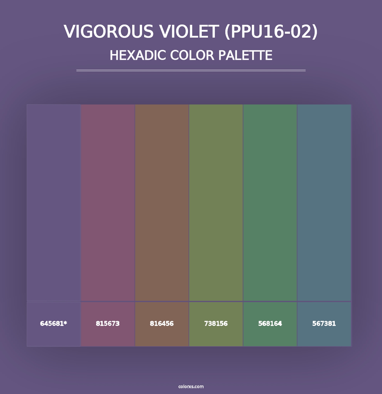 Vigorous Violet (PPU16-02) - Hexadic Color Palette