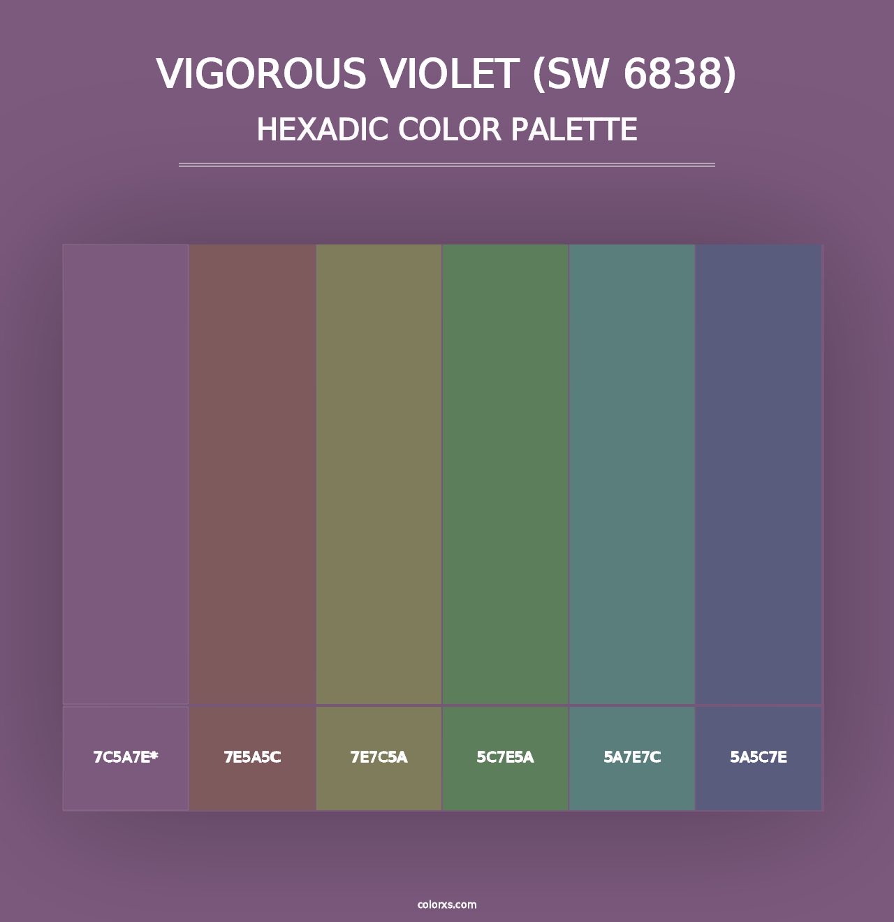 Vigorous Violet (SW 6838) - Hexadic Color Palette