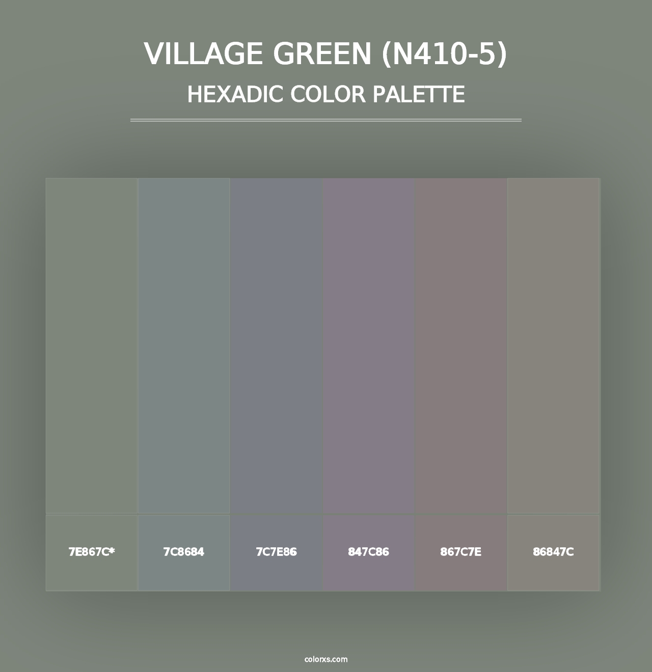 Village Green (N410-5) - Hexadic Color Palette