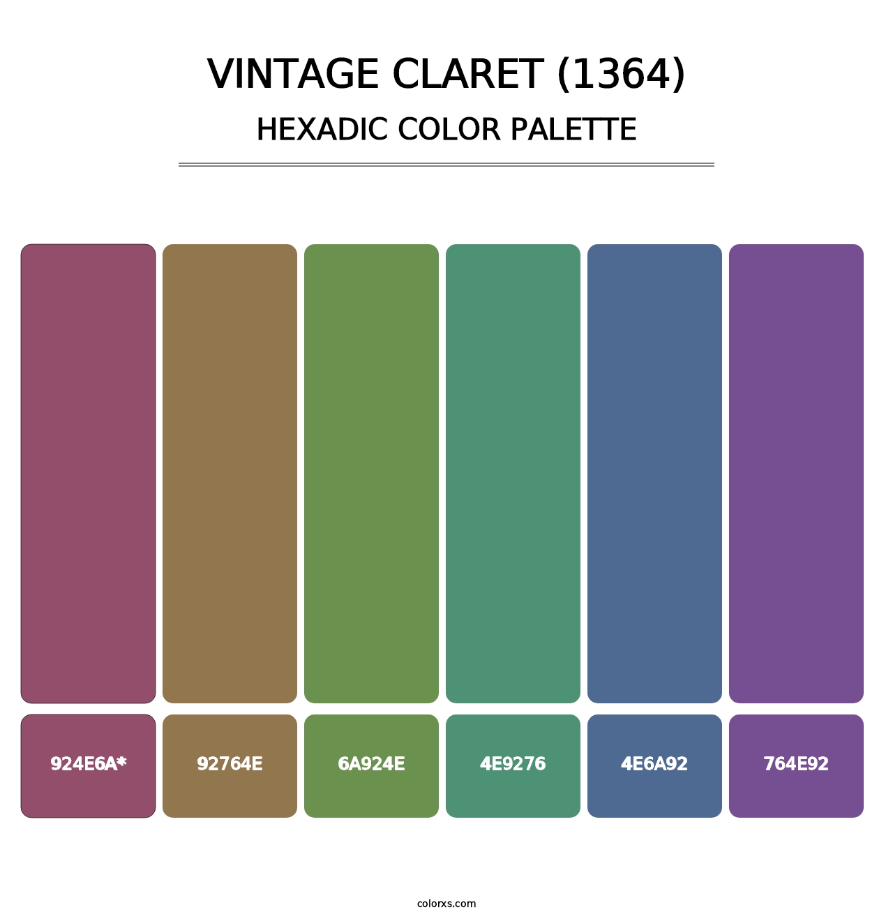 Vintage Claret (1364) - Hexadic Color Palette