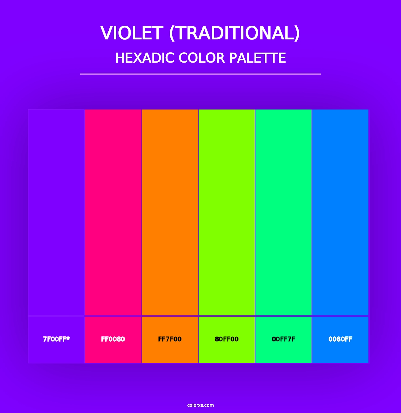 Violet (traditional) - Hexadic Color Palette