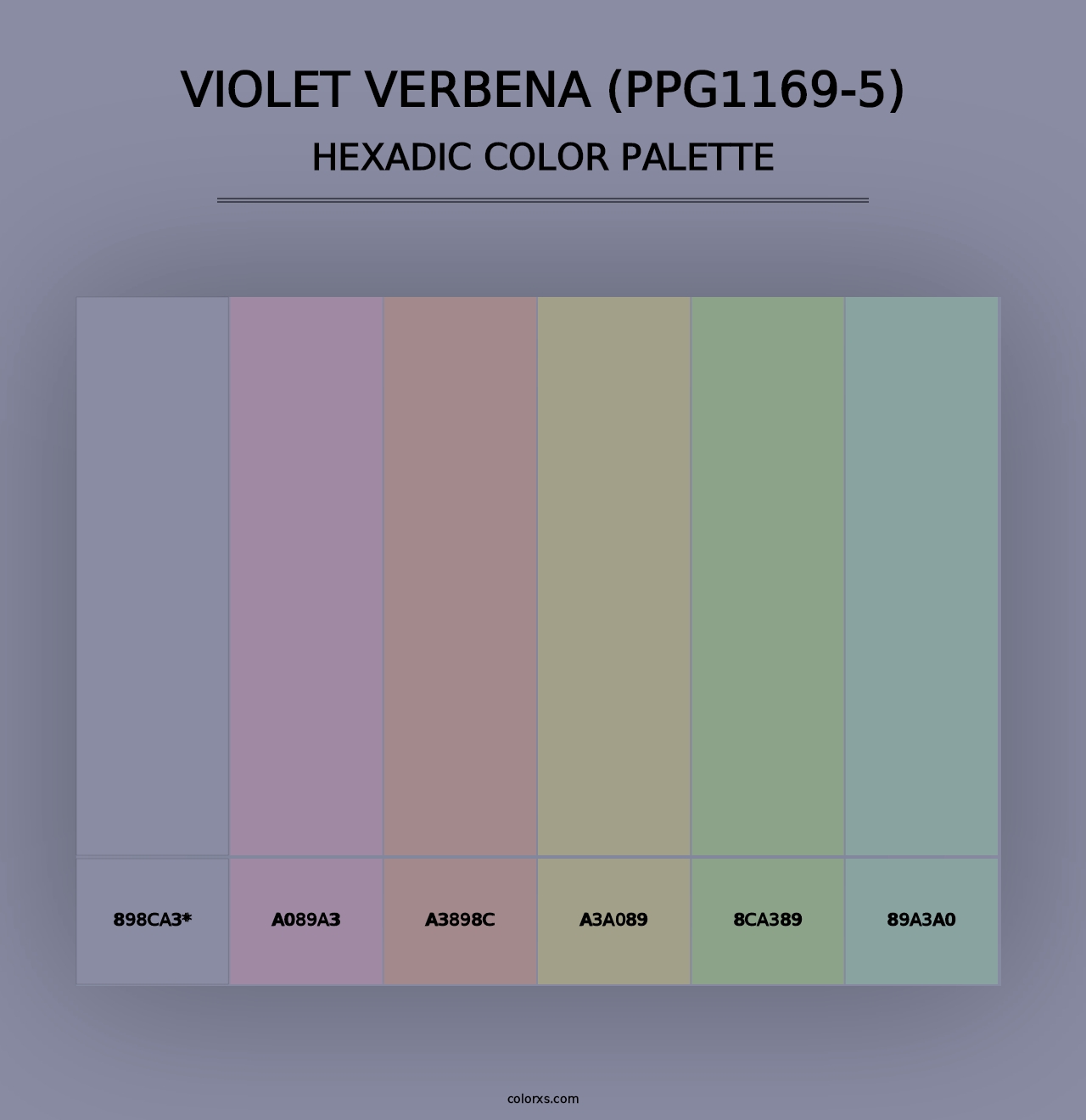 Violet Verbena (PPG1169-5) - Hexadic Color Palette