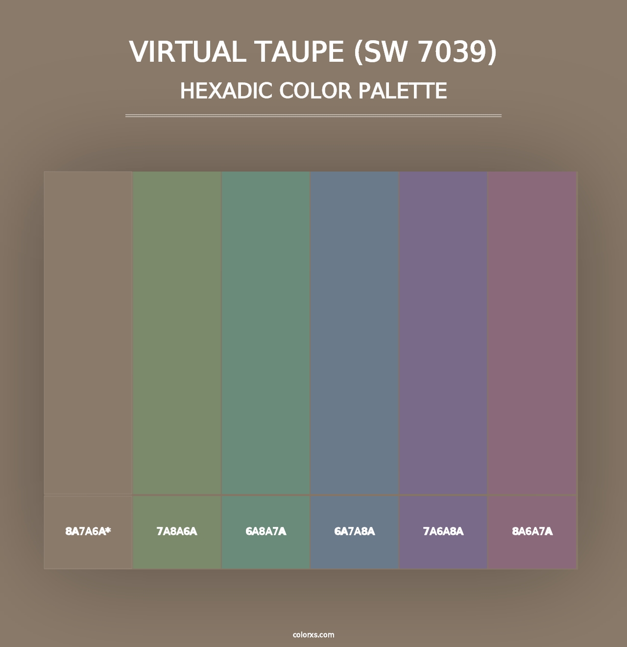 Virtual Taupe (SW 7039) - Hexadic Color Palette