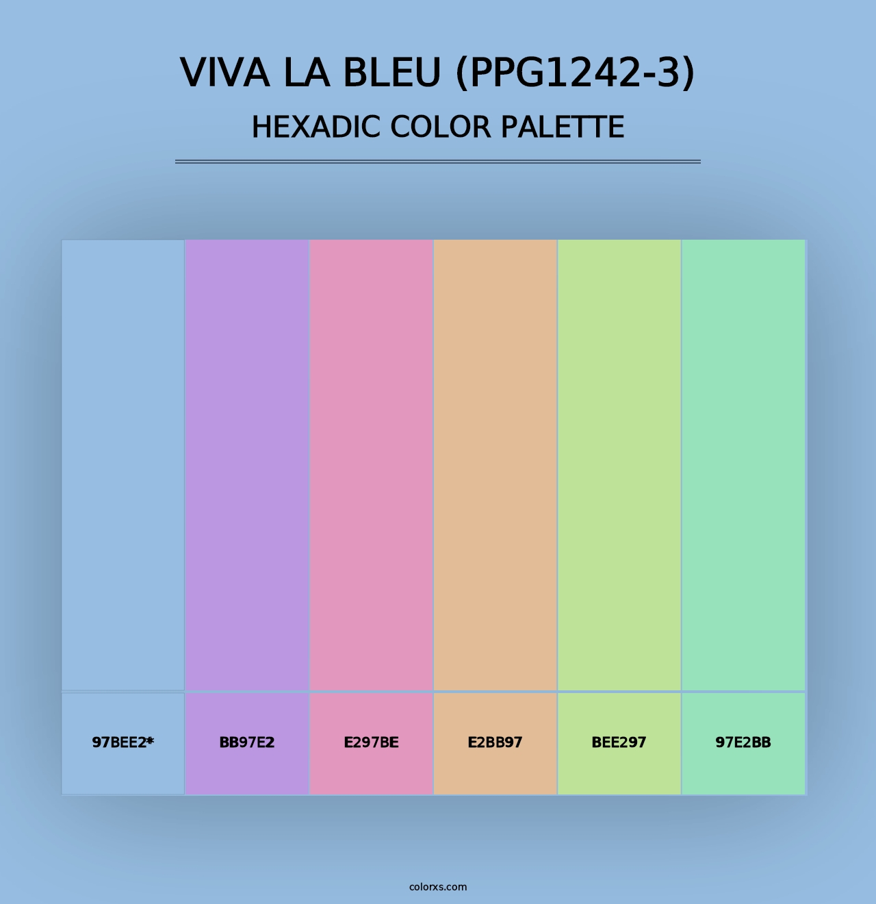 Viva La Bleu (PPG1242-3) - Hexadic Color Palette