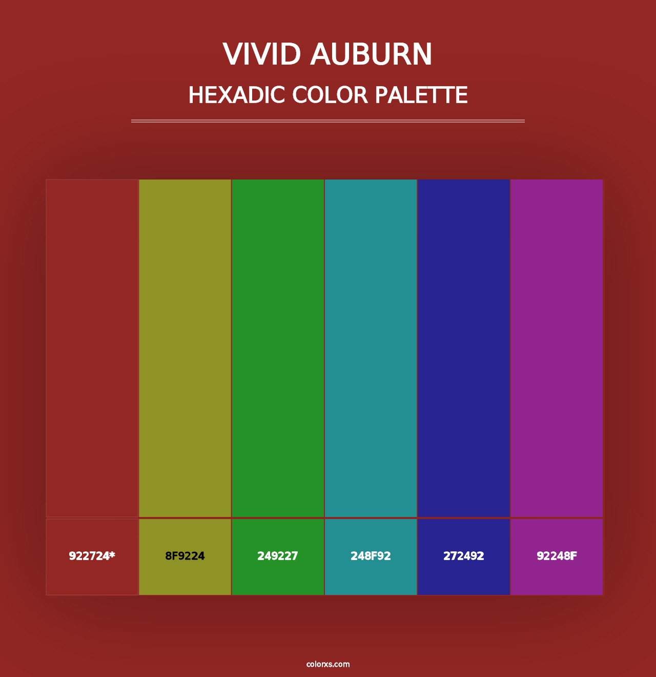 Vivid Auburn - Hexadic Color Palette