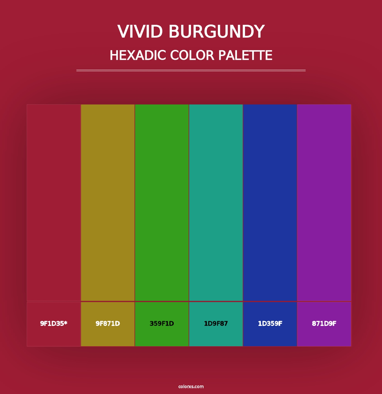 Vivid Burgundy - Hexadic Color Palette