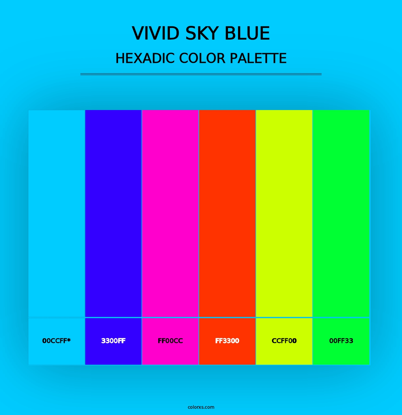 Vivid Sky Blue - Hexadic Color Palette