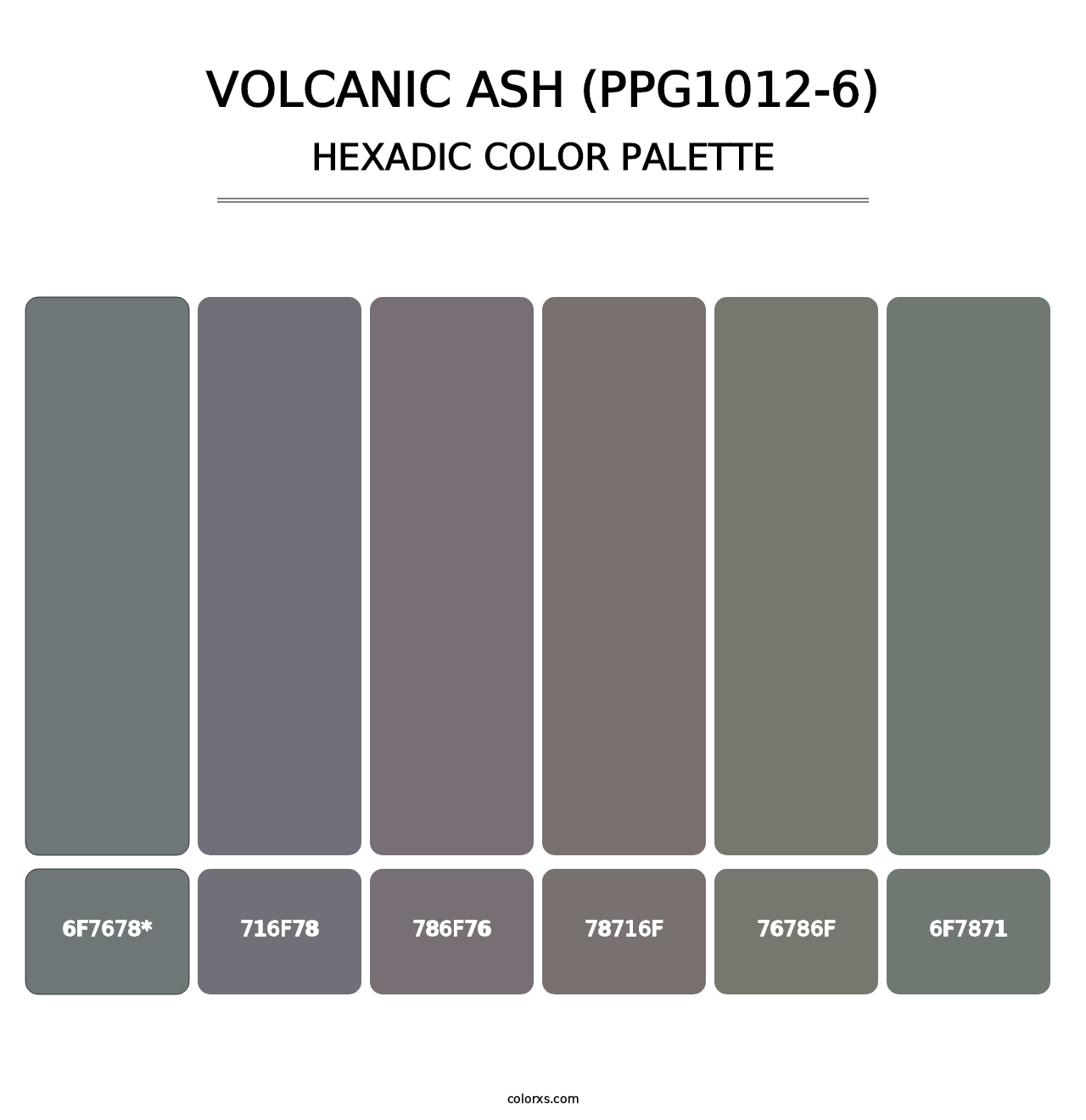 Volcanic Ash (PPG1012-6) - Hexadic Color Palette