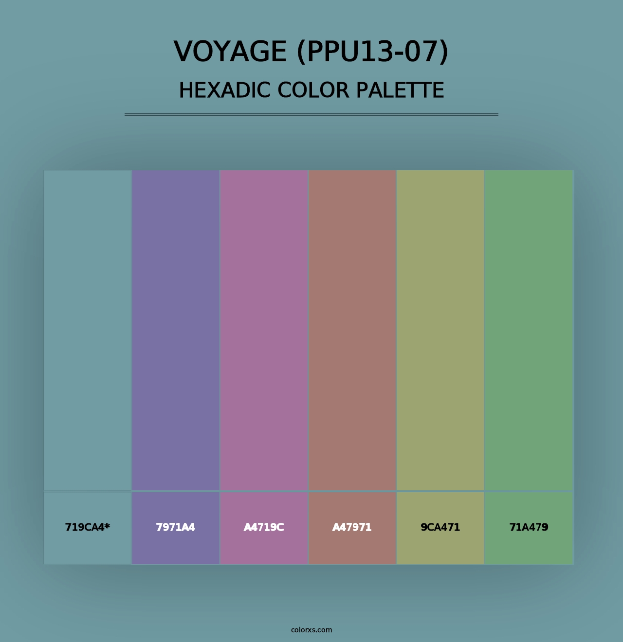 Voyage (PPU13-07) - Hexadic Color Palette