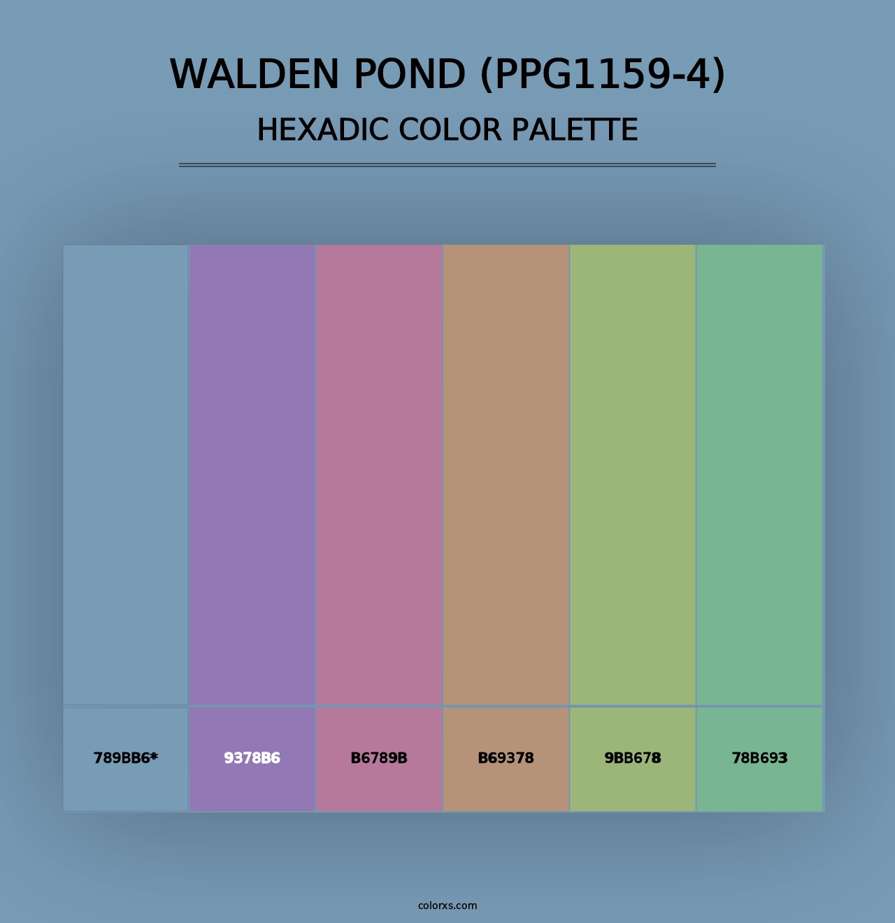 Walden Pond (PPG1159-4) - Hexadic Color Palette