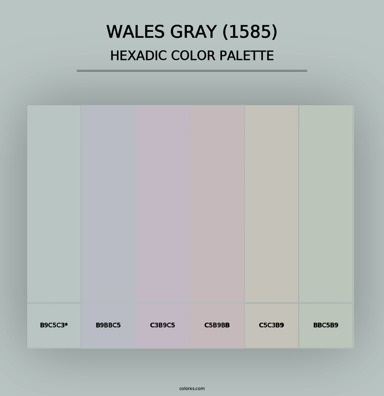 Wales Gray (1585) - Hexadic Color Palette