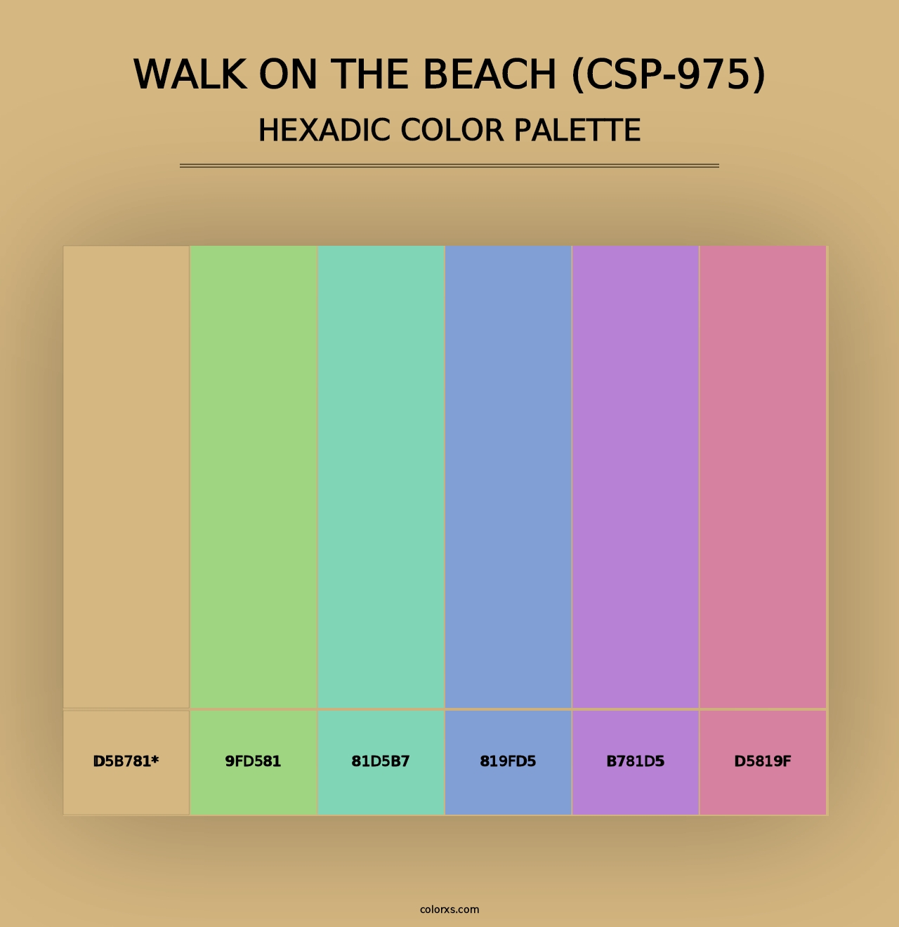 Walk on the Beach (CSP-975) - Hexadic Color Palette