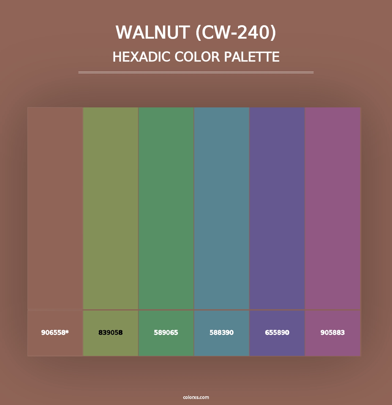 Walnut (CW-240) - Hexadic Color Palette