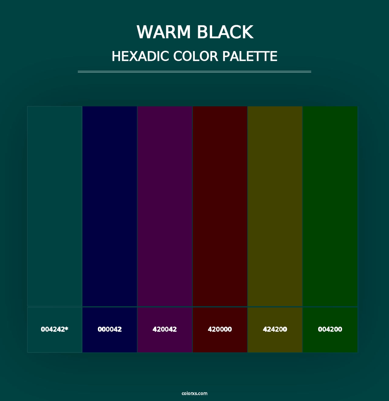 Warm Black - Hexadic Color Palette