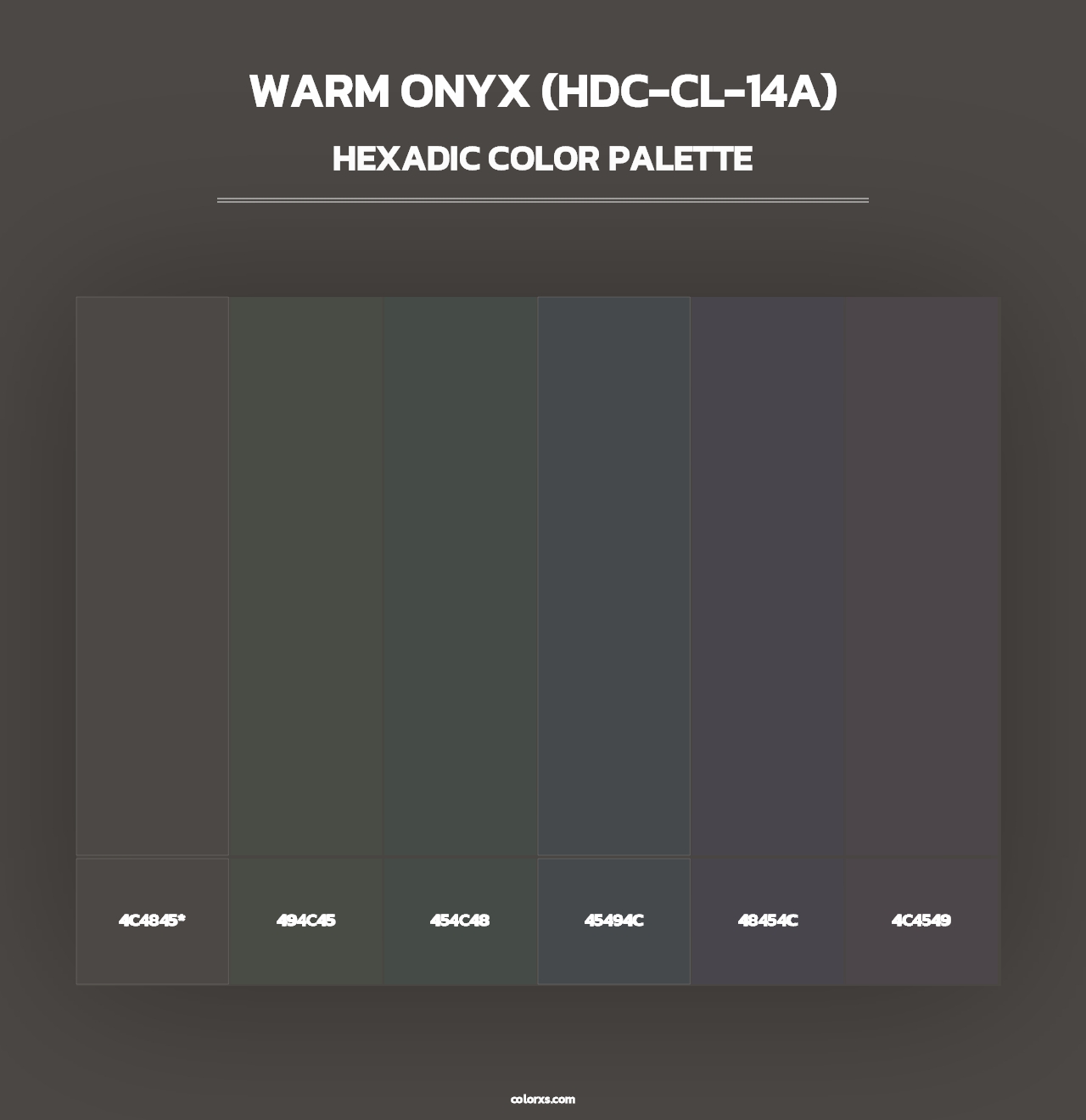 Warm Onyx (HDC-CL-14A) - Hexadic Color Palette