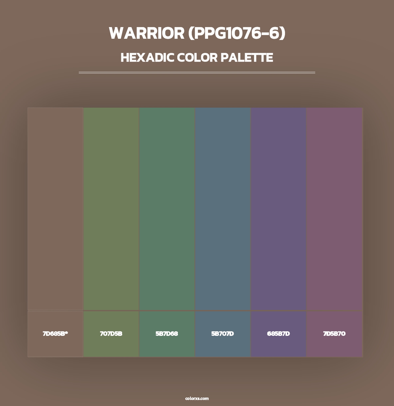 Warrior (PPG1076-6) - Hexadic Color Palette