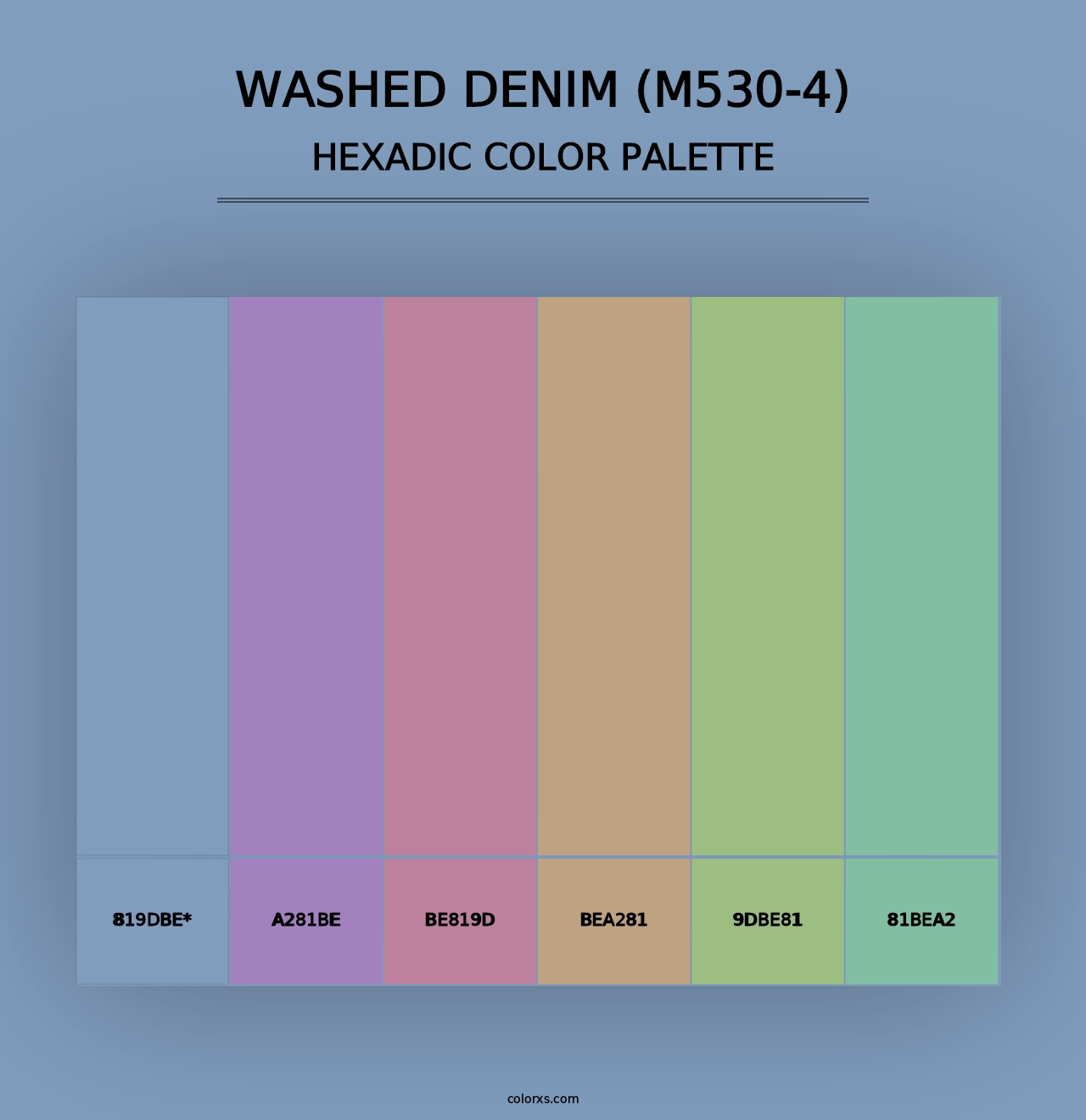 Washed Denim (M530-4) - Hexadic Color Palette