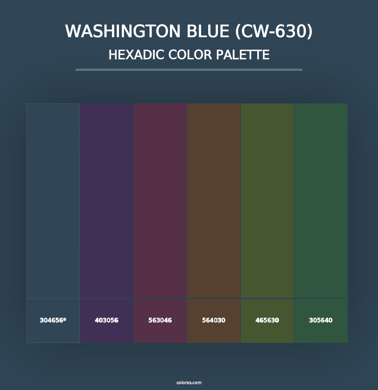 Washington Blue (CW-630) - Hexadic Color Palette