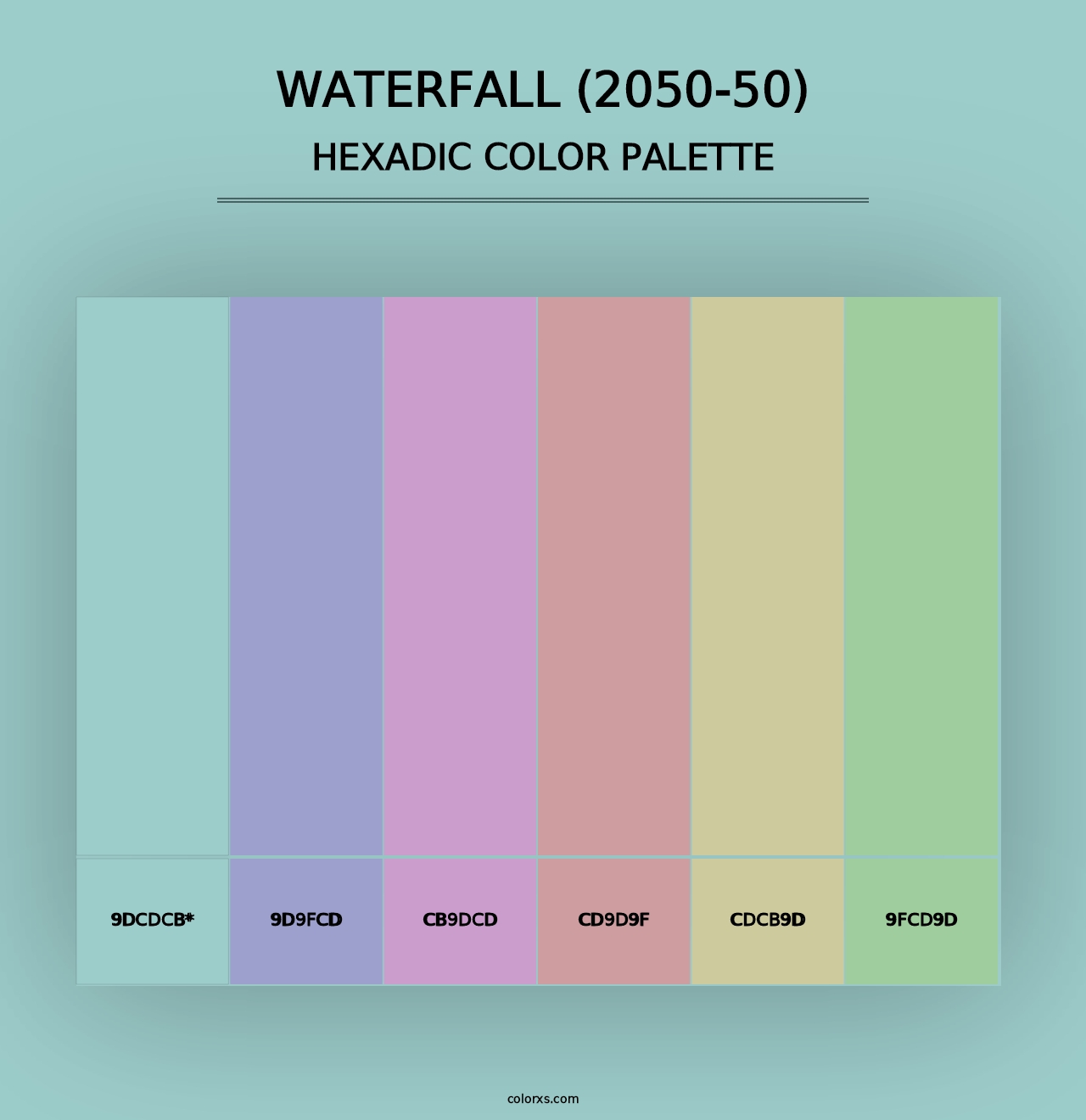 Waterfall (2050-50) - Hexadic Color Palette