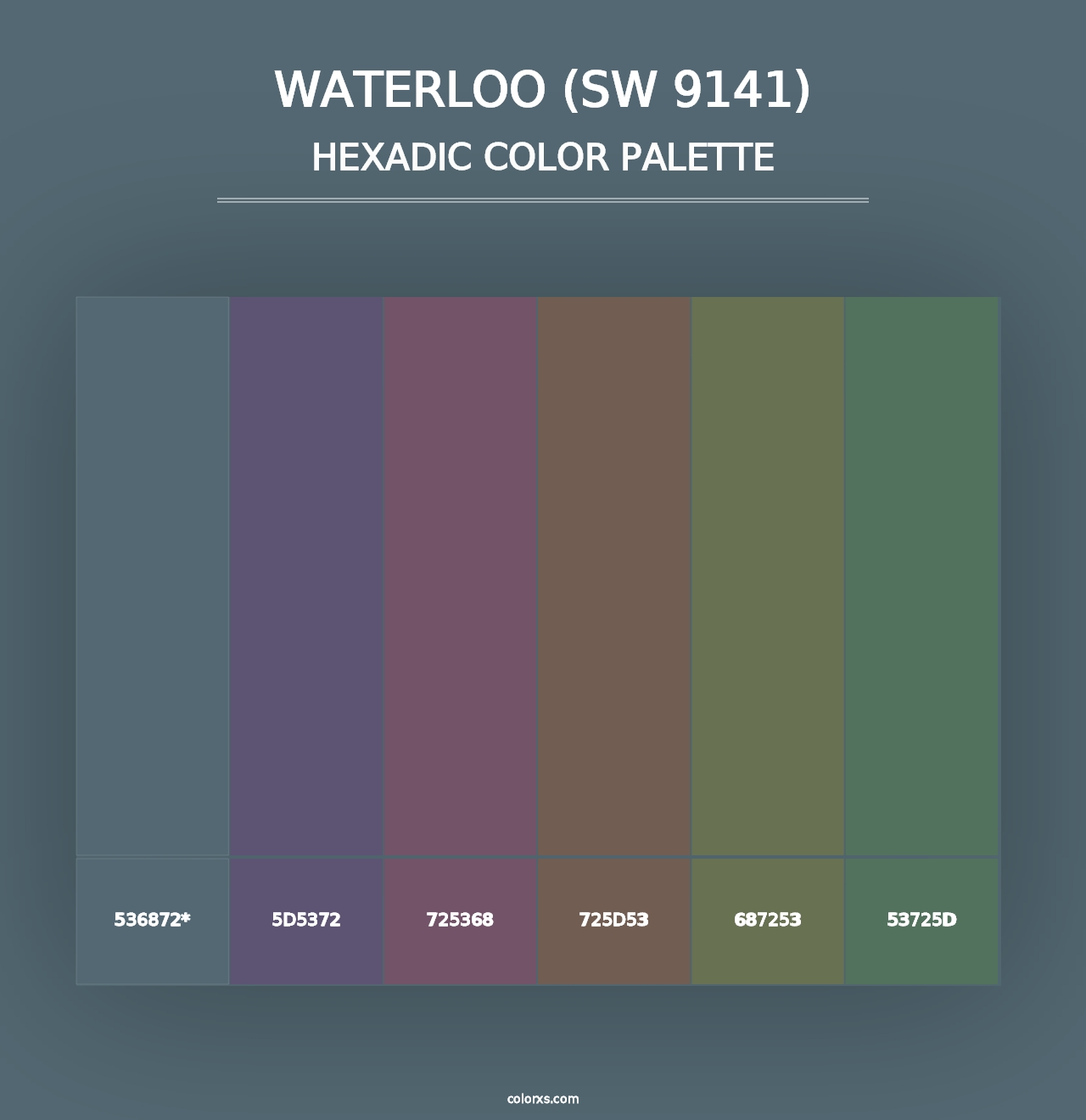 Waterloo (SW 9141) - Hexadic Color Palette