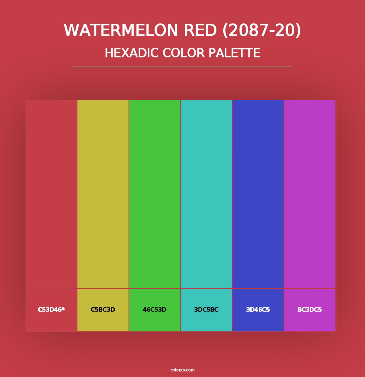 Watermelon Red (2087-20) - Hexadic Color Palette