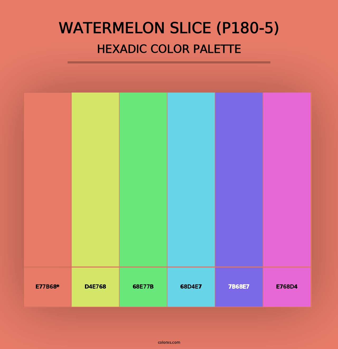 Watermelon Slice (P180-5) - Hexadic Color Palette