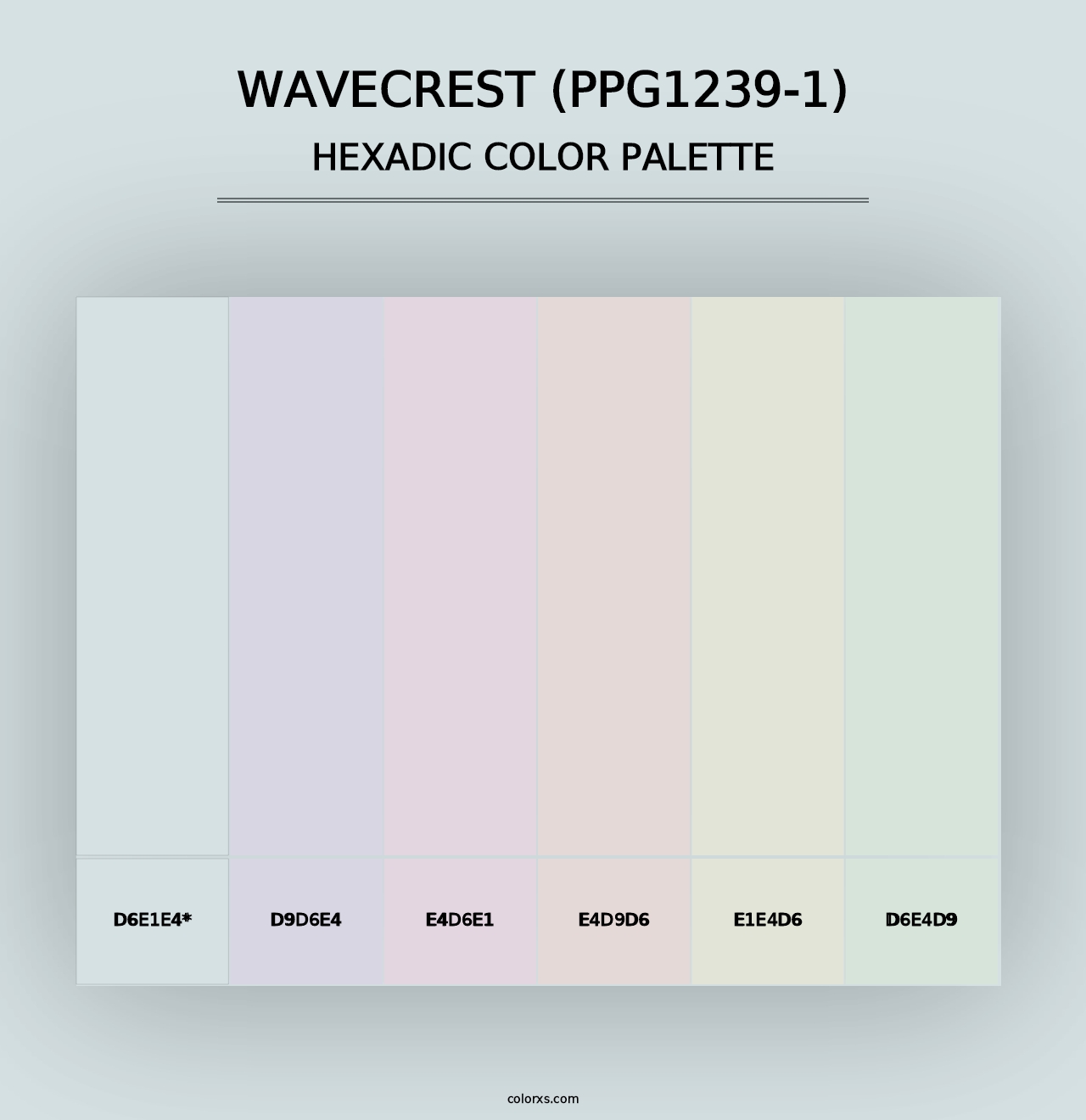 Wavecrest (PPG1239-1) - Hexadic Color Palette