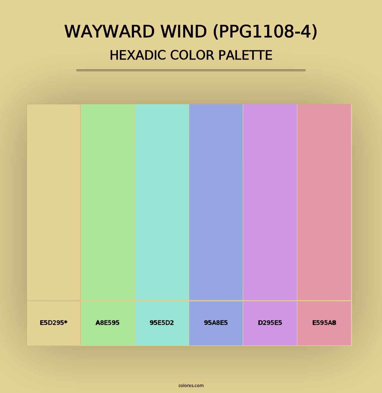 Wayward Wind (PPG1108-4) - Hexadic Color Palette