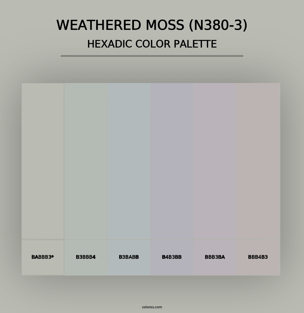 Weathered Moss (N380-3) - Hexadic Color Palette