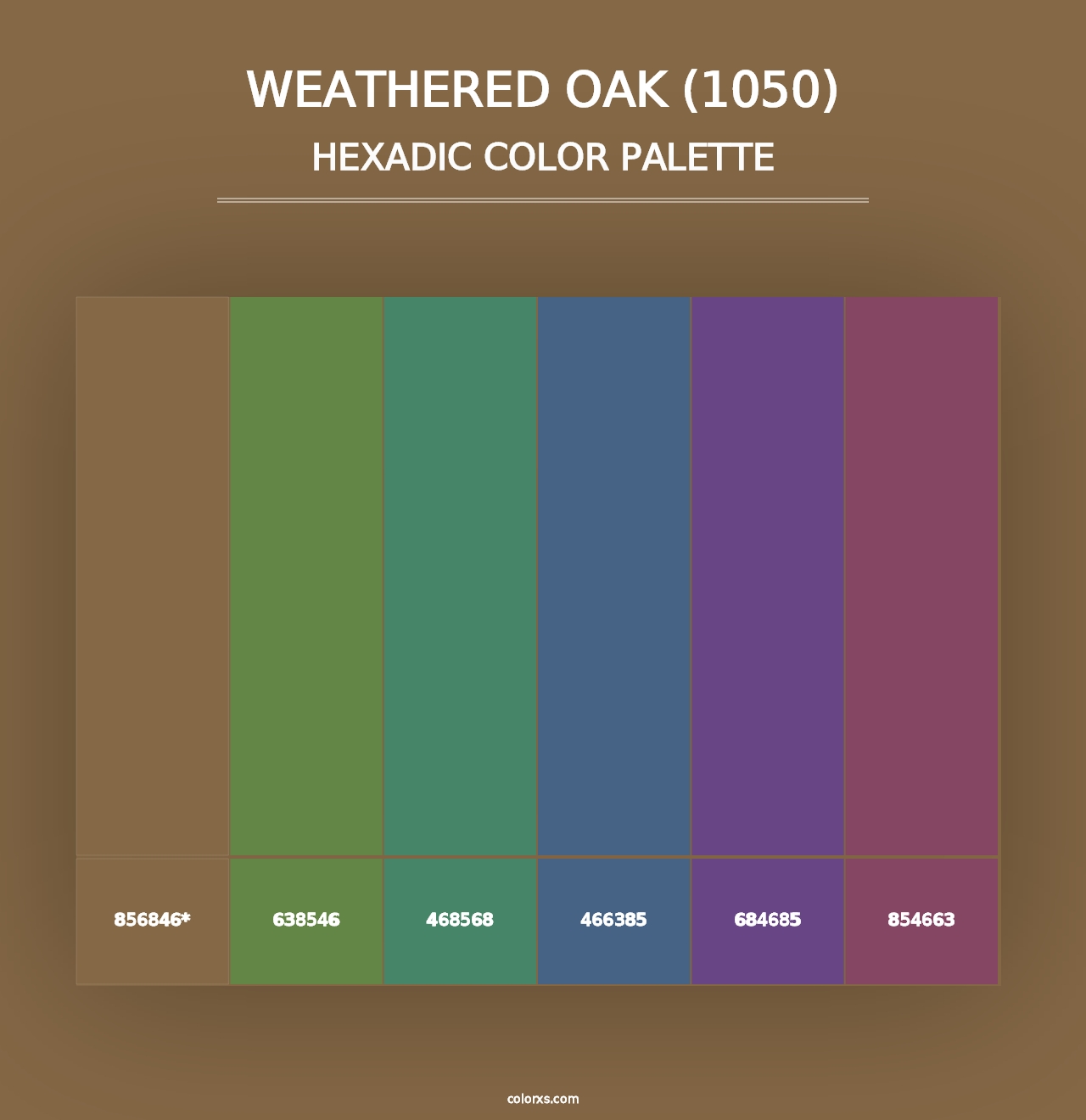 Weathered Oak (1050) - Hexadic Color Palette