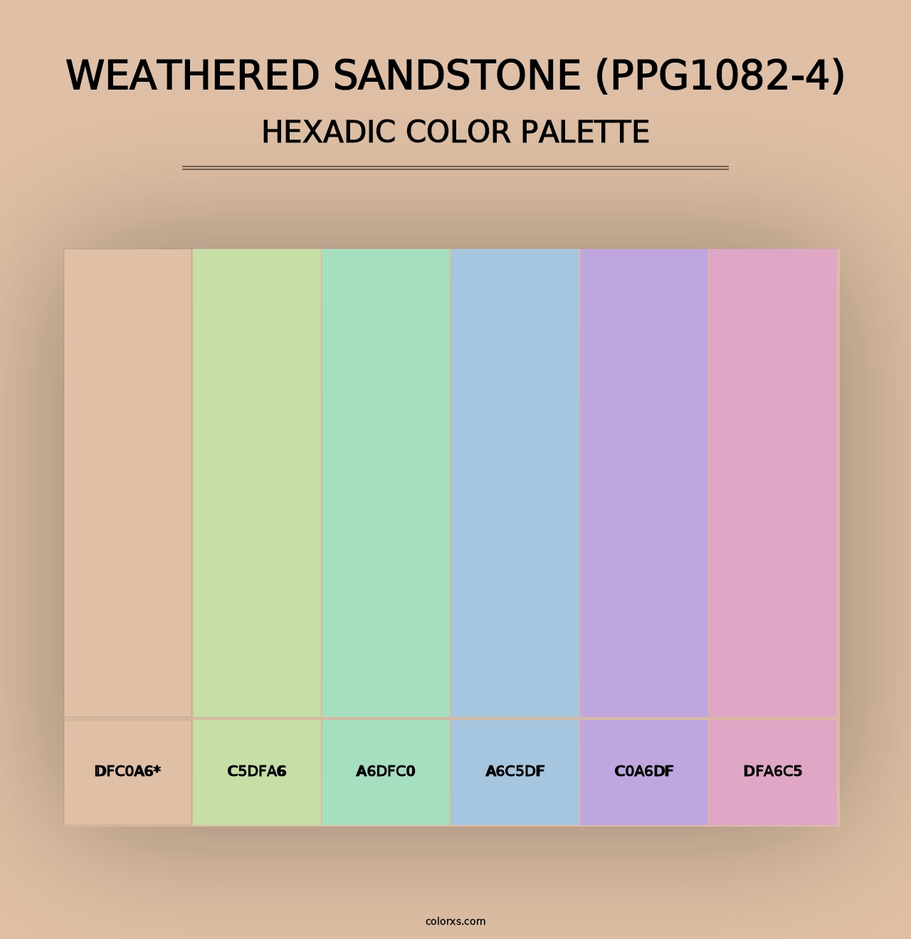 Weathered Sandstone (PPG1082-4) - Hexadic Color Palette