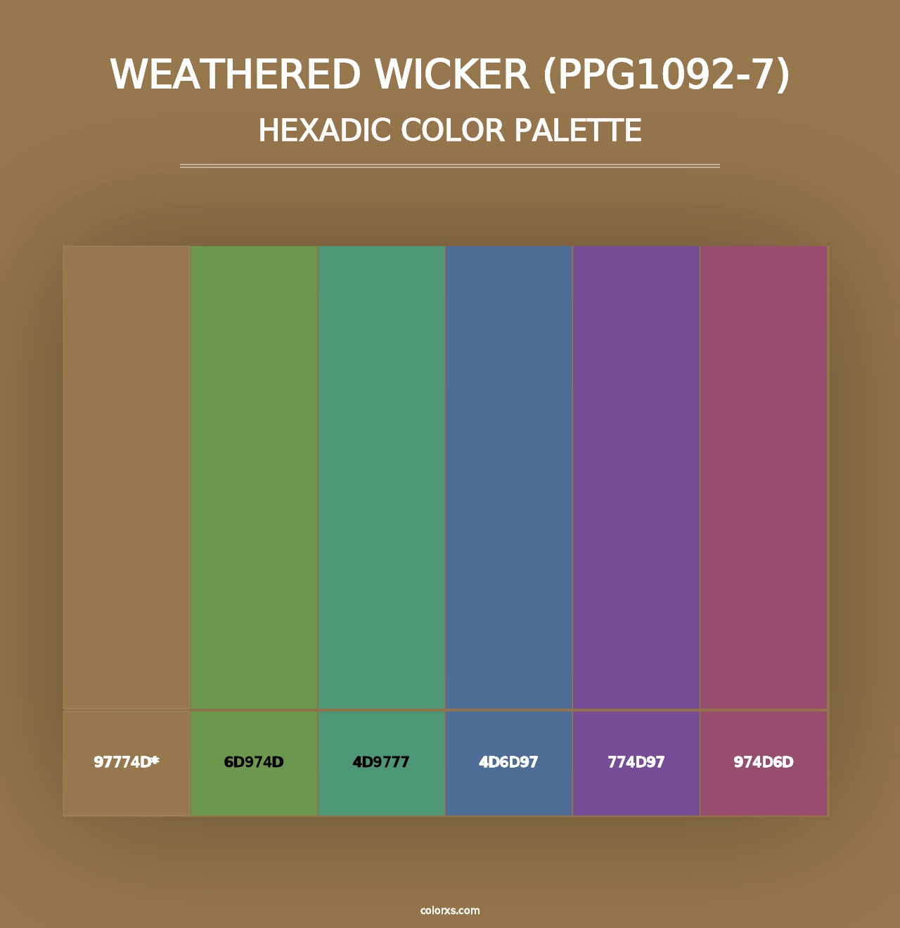 Weathered Wicker (PPG1092-7) - Hexadic Color Palette