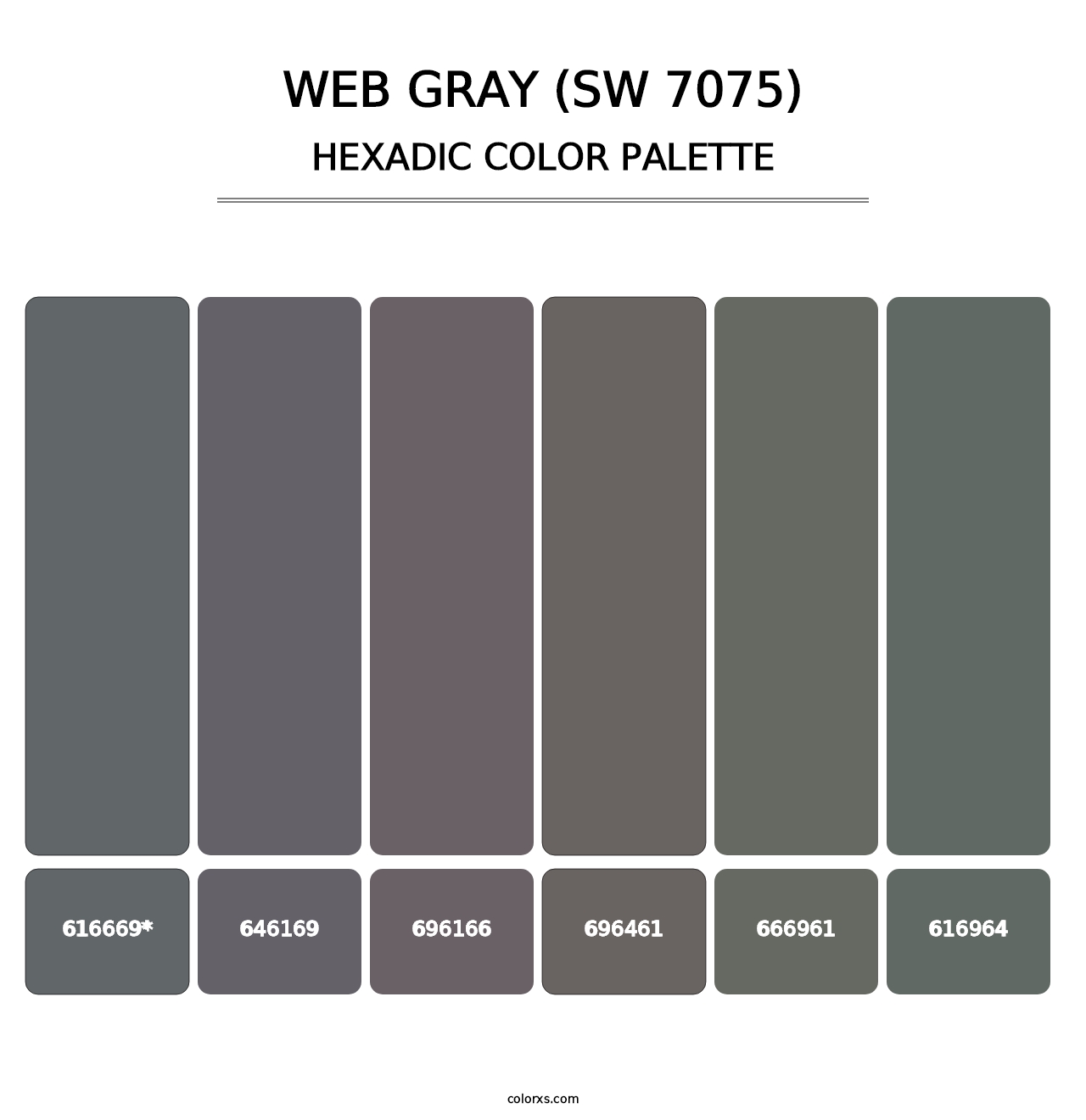 Web Gray (SW 7075) - Hexadic Color Palette