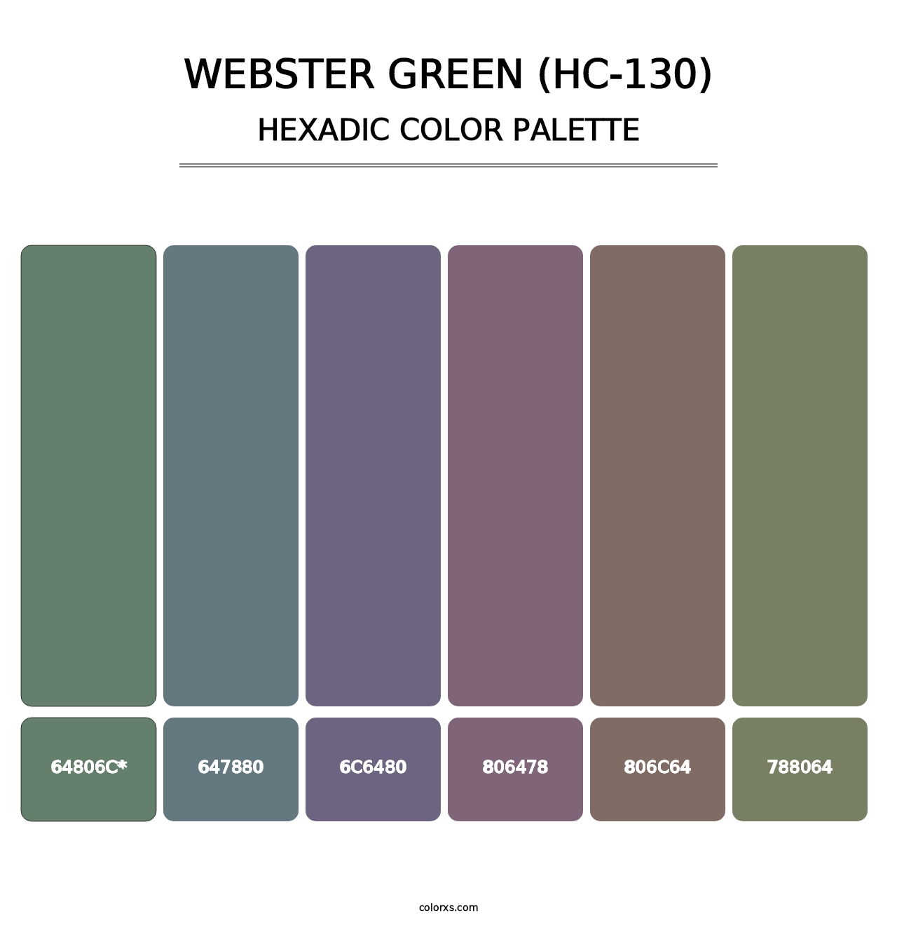 Webster Green (HC-130) - Hexadic Color Palette