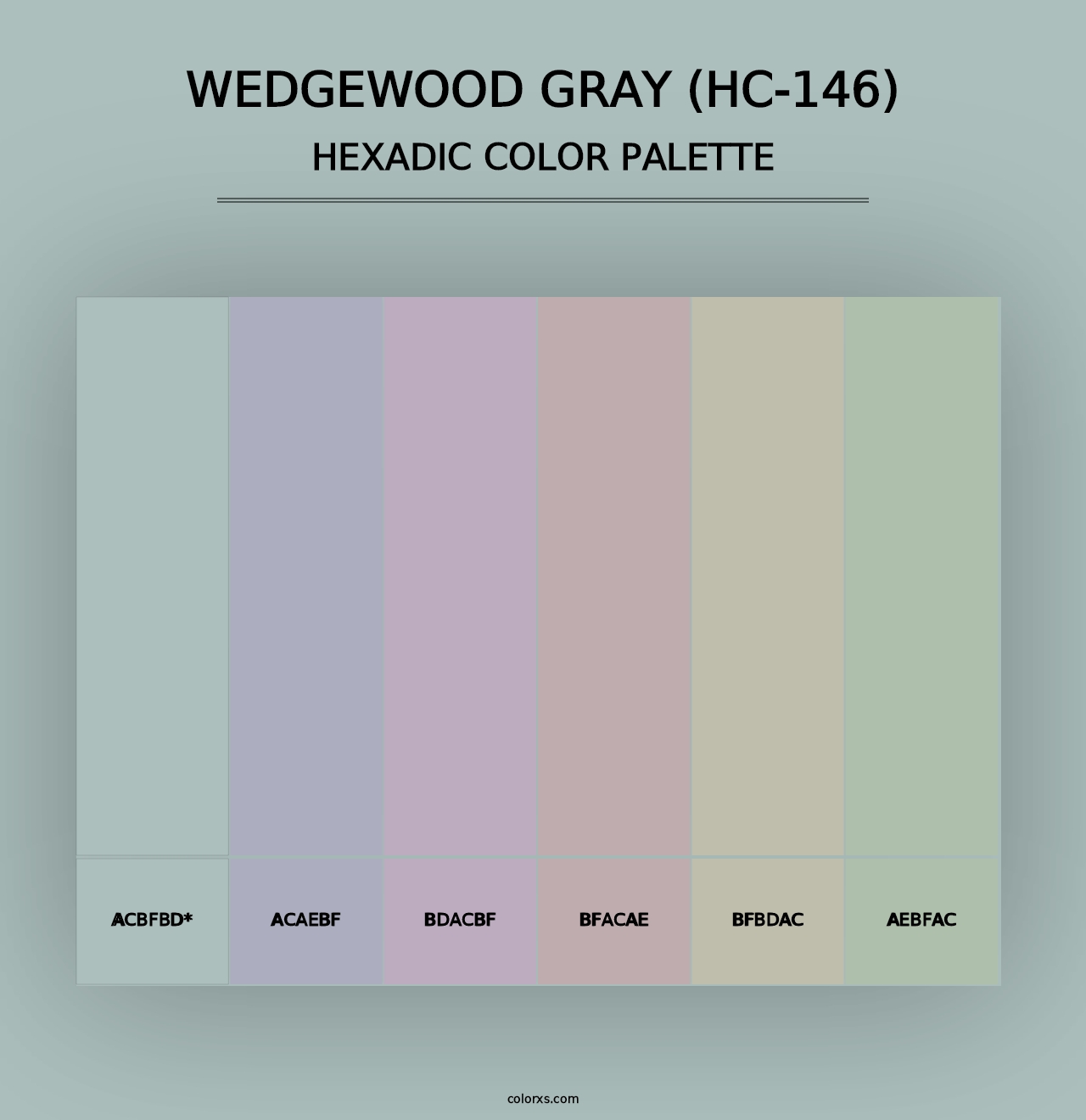 Wedgewood Gray (HC-146) - Hexadic Color Palette