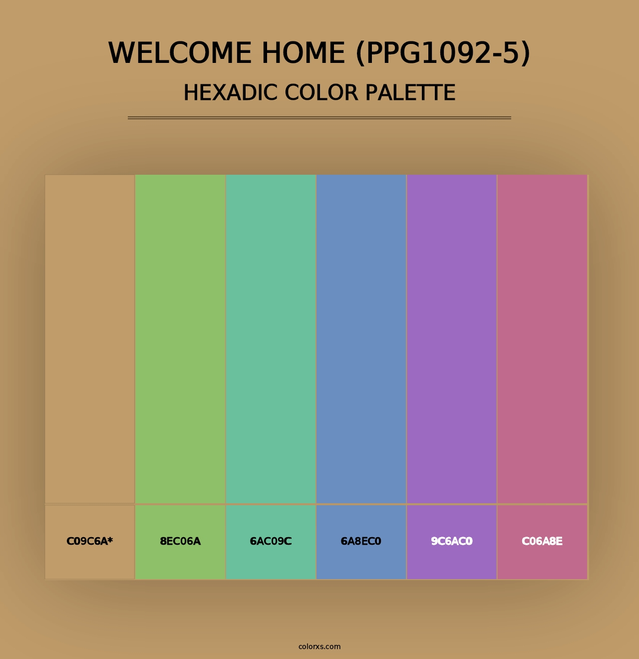 Welcome Home (PPG1092-5) - Hexadic Color Palette