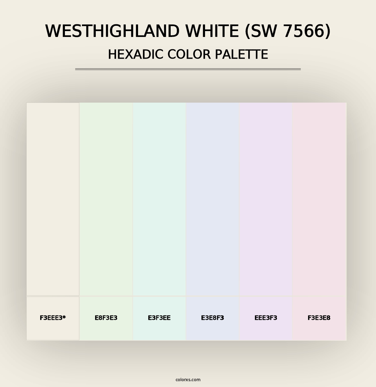 Westhighland White (SW 7566) - Hexadic Color Palette