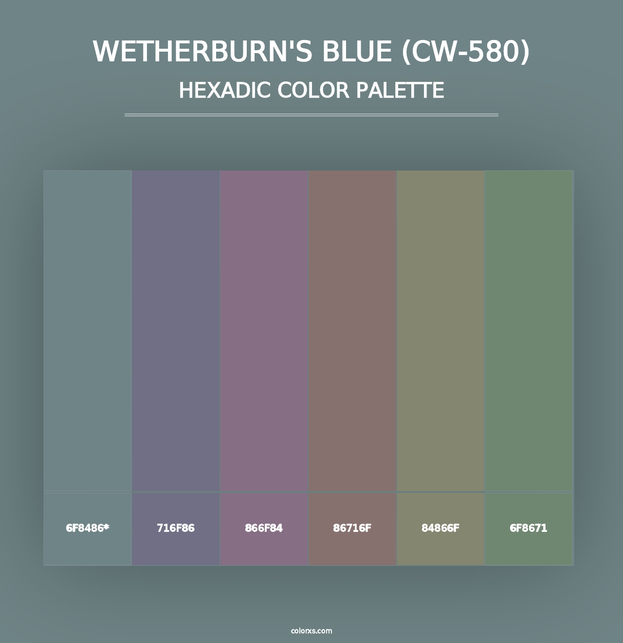 Wetherburn's Blue (CW-580) - Hexadic Color Palette