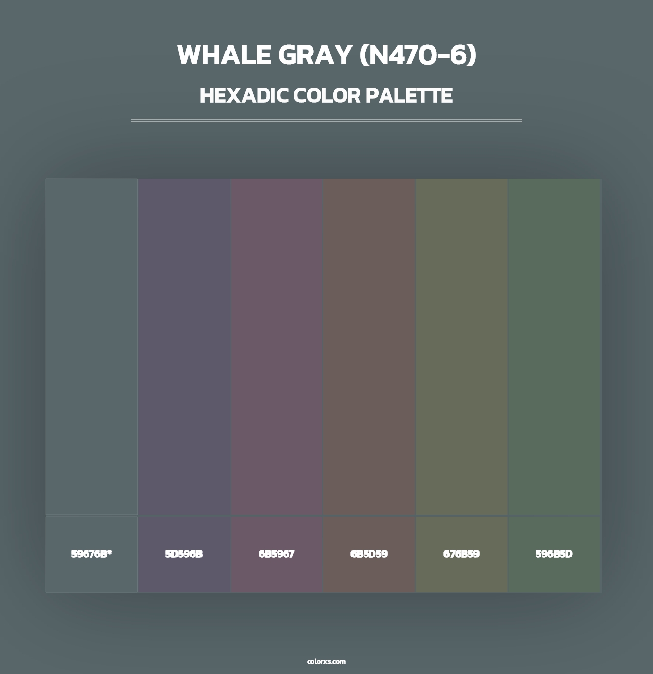 Whale Gray (N470-6) - Hexadic Color Palette