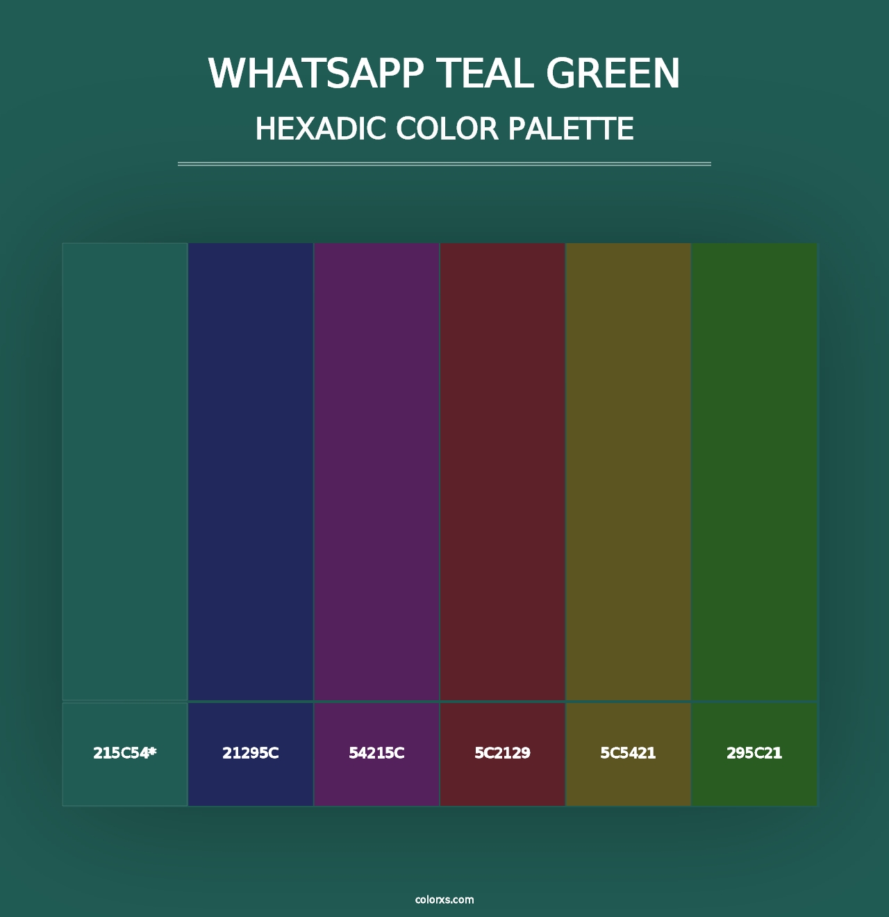 WhatsApp Teal Green - Hexadic Color Palette