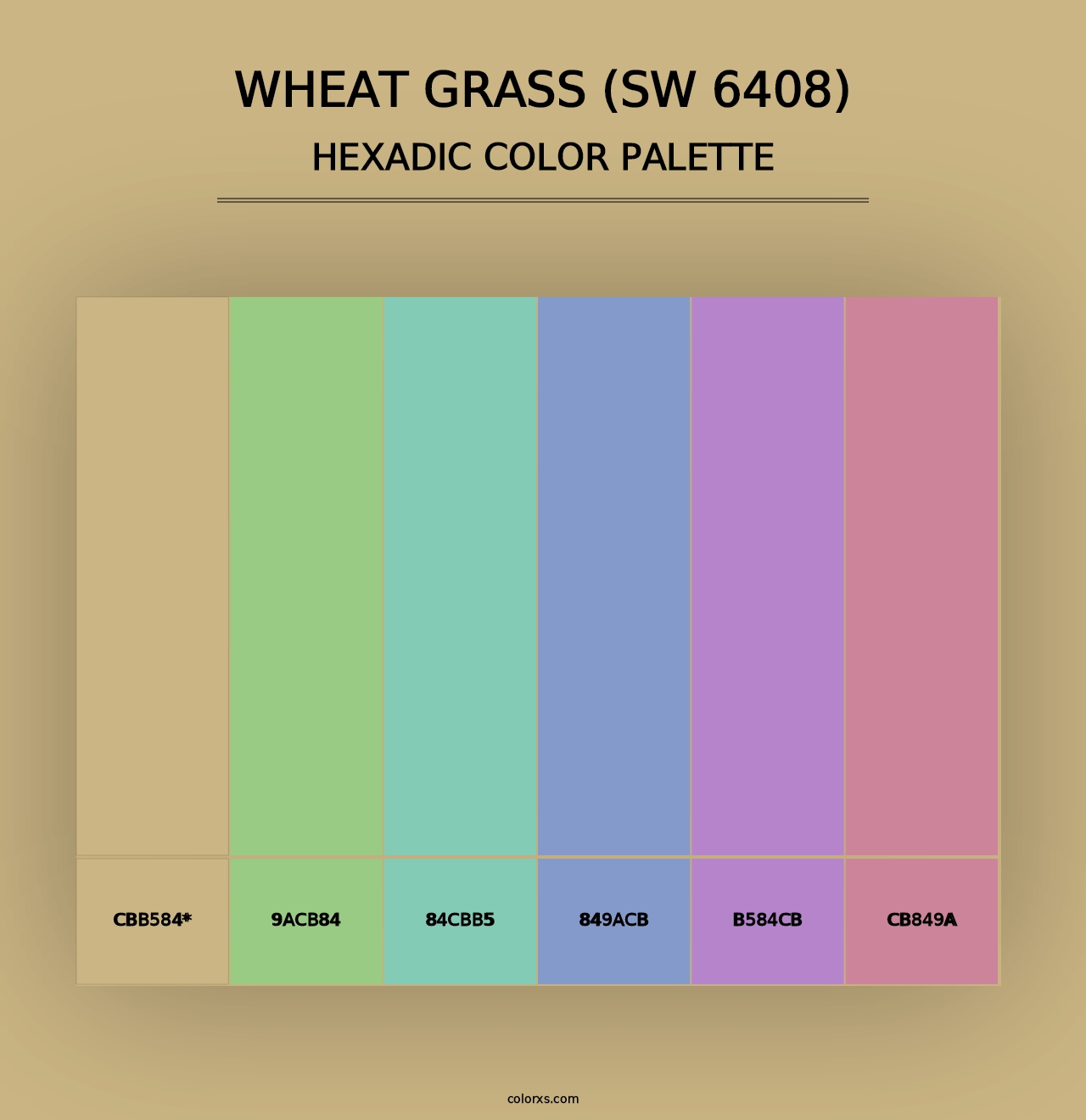 Wheat Grass (SW 6408) - Hexadic Color Palette