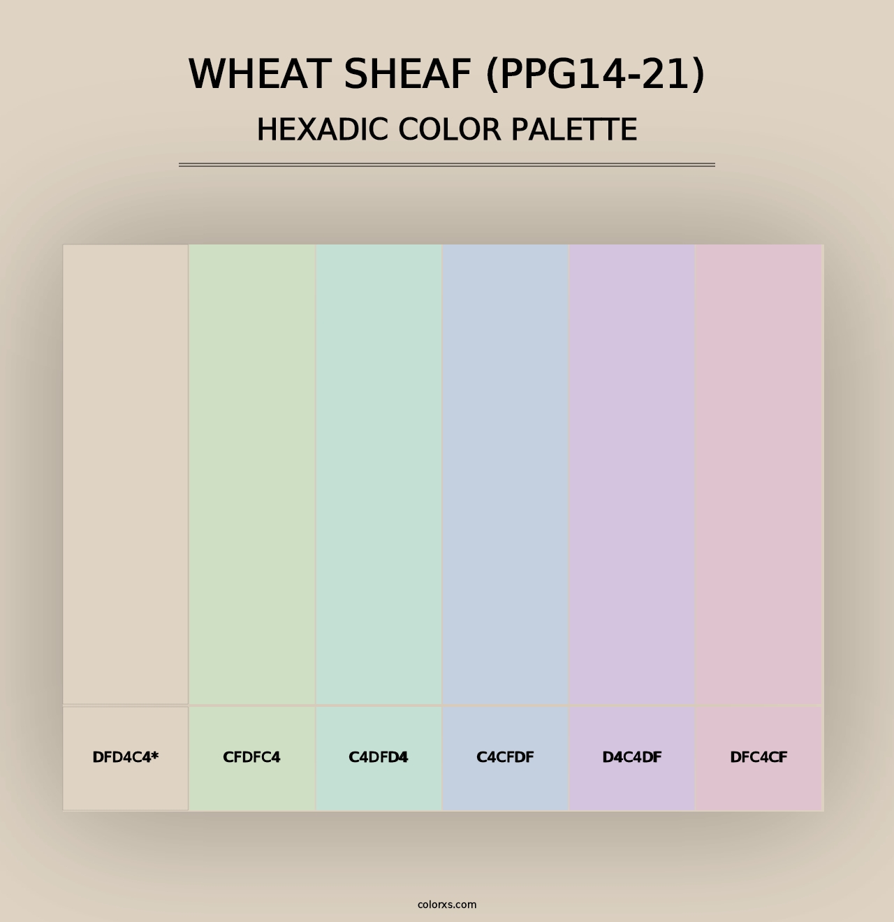 Wheat Sheaf (PPG14-21) - Hexadic Color Palette