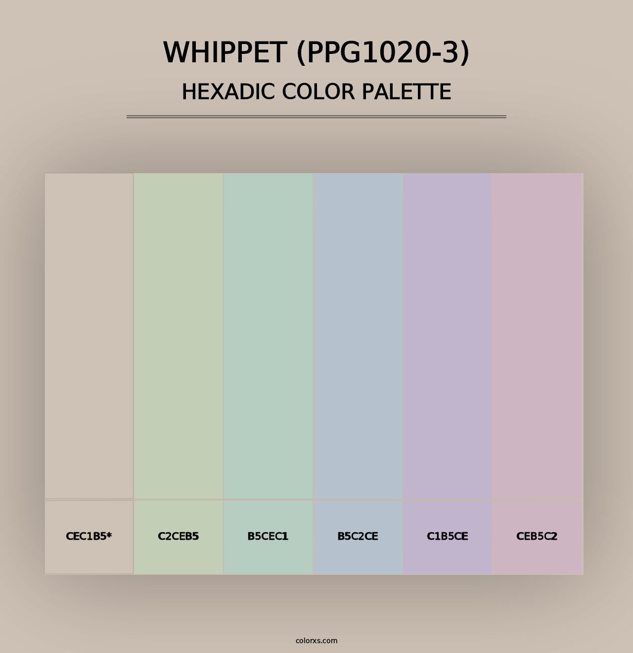 Whippet (PPG1020-3) - Hexadic Color Palette